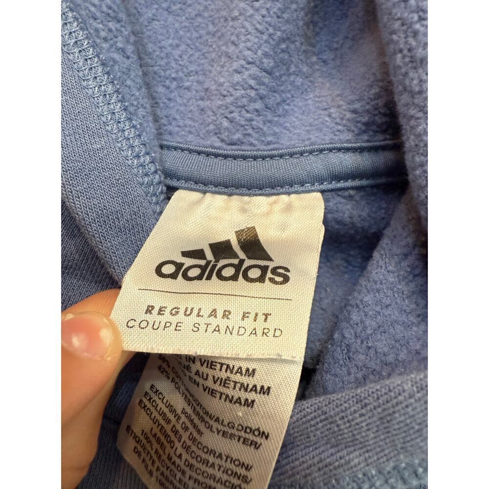 Adidas Boy's Blue & Gray Long Sleeves Side Stripe Fleece Hoodie Size Large - Picture 2 of 6